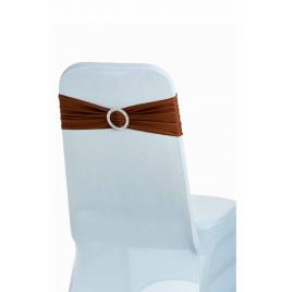 Set de 20 fundite elastice pentru scaun, catarama argintie, 14 x 34 cm, Maro Deschis