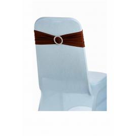 Set de 20 fundite elastice pentru scaun, catarama argintie, 14 x 34 cm, Maro Inchis