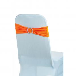 Set de 20 fundite elastice pentru scaun, catarama argintie, 14 x 34 cm, Portocaliu