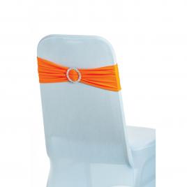 Set de 20 fundite elastice pentru scaun, catarama argintie, 14 x 34 cm, Portocaliu