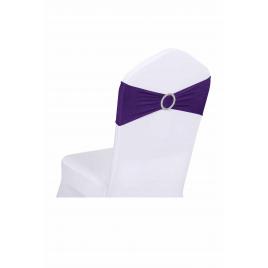 Set de 20 fundite elastice pentru scaun, catarama argintie, 14 x 34 cm, Violet