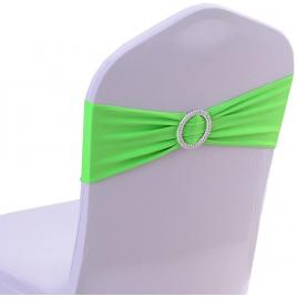 Set de 20 fundite elastice pentru scaun, catarama argintie, 14 x 34 cm,Verde Neon