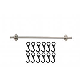 Suport pentru ustensile bucatarie cu 12 carlige, otel inoxidabil/plastic, 58 x 5 cm, BAR57