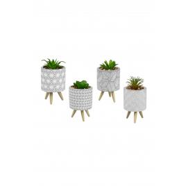 Set 4 plante artificiale cu ghiveci, GAR5117OB