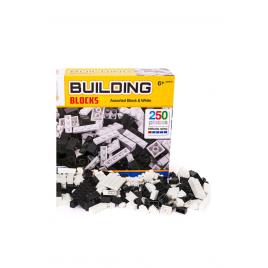 Set de constructie pentru copii, 250 bucati, asortate, Block Tech, Alb/Negru, R65-1041