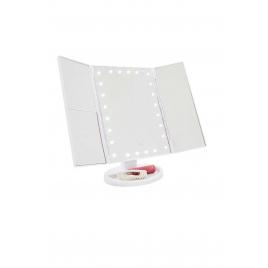 Oglinda pentru machiaj cu lumini, 24 LED, rotatie de 180º, alb, 62169