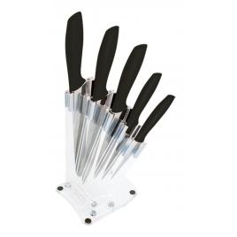 Set cutite 5 piese cu suport Anika, negru, VIVO