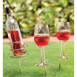Suport sticla de vin si pahare pentru picnic,Vivo
