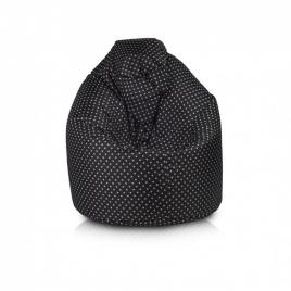 Fotoliu puf cu buline, XXL Large, negru , Polka Beanbag