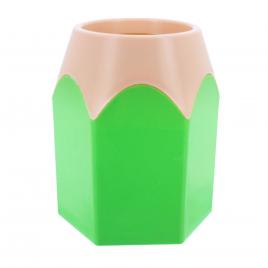 Suport pentru pixuri,din plastic, verde, 10,5 x 8 x 8 cm,Vivo