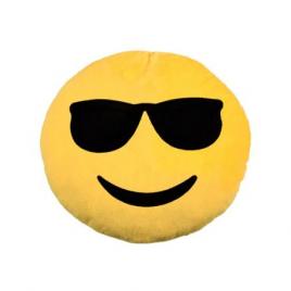 Perna Emoji, din plus, Fata zambitoare cu ochelari de soare, 30 cm