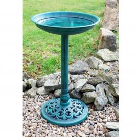 Suport cu picior pentru apa pasari, Traditional Bird Bath, 63x39 cm, verde, Vivo