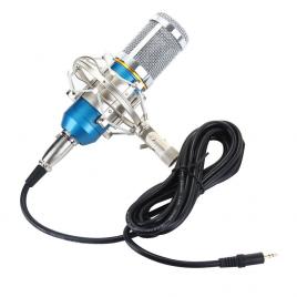 Microfon condensator pentru studio,cu cablu,FD0805, Blue