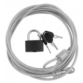 Cablu de securitate pentru laptop, cu lacat si cheie, 4mm x 3000 mm, DT70308, Dekton