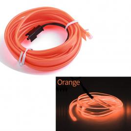 Fir neon auto   el wire   culoare orange, lungime 5m, alimentare 12v, droser inclus