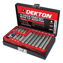 Set 15 chei tubulare Torx cu adaptor de 1/2