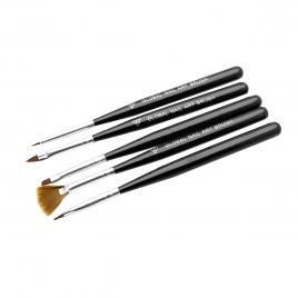 Set 5 pensule pentru pictura unghii, Global Fashion, Negru
