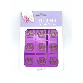 Sticker unghii, Global Fashion, 9 bucati, Violet, NF311