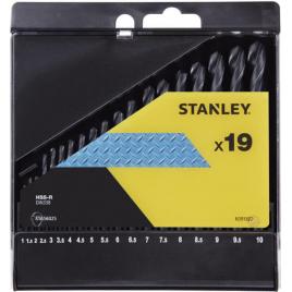 Set de burghiu hss-r pentru metal 19 buc: 1-10 mm v sta56025-qz stanley