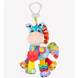 Jucarie mare pentru carucior, scoica auto si patut, cu jucarie de dentitie, cu sunete, activity friend clip clop, 39 cm, playgro