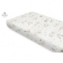 Miminu - cearceaf cu elastic, din bumbac, pentru pat 160x80 cm, design, powdery pink ballerina