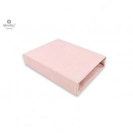 Miminu - cearceaf cu elastic pentru patut leagan sau patut co-sleeper, dimensiune 90x40 cm, din bumbac, colectia royal, powder pink