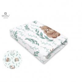 Miminu - cearceaf cu elastic pentru patut leagan sau patut co-sleeper, dimensiune 90x40 cm, din bumbac, lulu natural