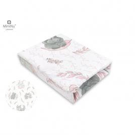 Miminu - cearceaf cu elastic pentru patut leagan sau patut co-sleeper, dimensiune 90x40 cm, din bumbac, lulu rose