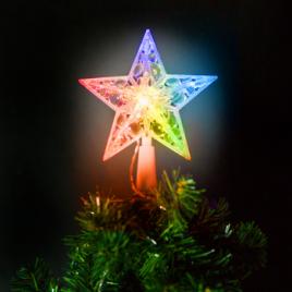 Ornament de pom de Craciun model stea 10 LED-15 cm RGB 2xAA