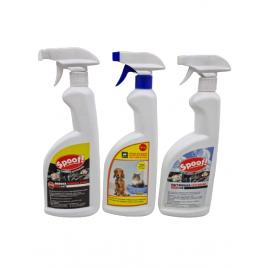 Set protejare auto, Spary impotriva mirosului de rozatoare 750 ml + Spray anti rozatoare 750 ml + Spray educare caini si pisici