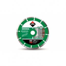 Disc diamantat model SEV 180 PRO, marca RUBI, taiere uscata, diametru 180mm, gaura interioara 22,2mm, segment intrerupt, grosime segment 2mm, inaltime segment 7mm, disc diamantat pentru materiale: caramida, beton, cod 25938