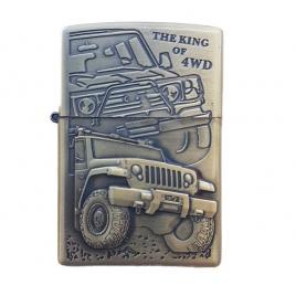 Bricheta tip zippo, 3d relief, metalica, king of 4wd m2