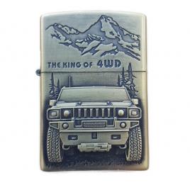 Bricheta tip zippo, 3d relief, metalica, king of the 4wd m3