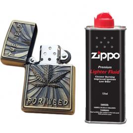 Bricheta tip zippo, 3d relief, metalica, the need for weed, lichid zippo 125 ml