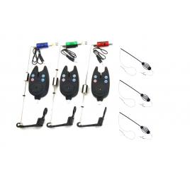 Set prokarp fishing cu 3 senzori cu baterii si 3 swingeri luminosi si 3 monturi prokarp fishing
