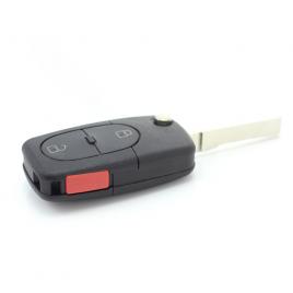 Carguard - audi - carcasă cheie tip briceag, 2+1 butoane, cu buton panică și baterie cr 2032