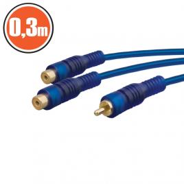 Cablu rcafisa 1 x rca-soclu 2 x rca0,3 m