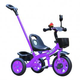 Tricicleta mov cu pedale si maner parental pentru copii 2-5 ani