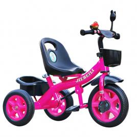 Tricicleta roz cu pedale pentru copii 2-5 ani