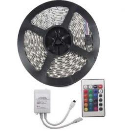 Kit banda led rgb 72w exterior 60 led-uri/m 5 metri cu telecomanda si alimentare
