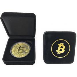 Moneda colectie bitcoin in cutie de prezentare