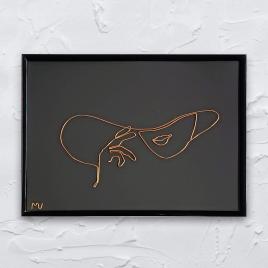 Tablou doamna cu palarie, 21×30 cm