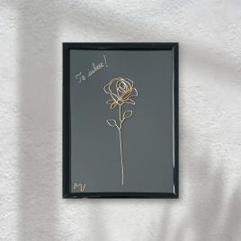 Te iubesc – tablou placat cu aur cu mesaj, 14×19 cm-cod 4306