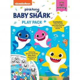 Set 2 carti de colorat cu 4 creioane baby shark play pack alligator ab3322bspp2