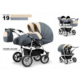 Carucior pentru gemeni mikado duet lux d-19 3 in 1