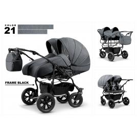 Carucior pentru gemeni mikado duet lux d-21 3 in 1