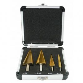 Set burghie metal conice in trepte 4-32 mm 4 bucati titan verke v05050