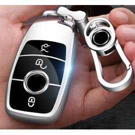 Husa de protectie premium pentru cheie auto Mercedes Benz, Elegance Luxury Cover Key, Silver,