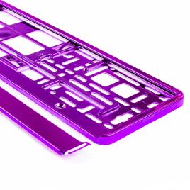 Suport numar inmatriculare din plastic, calitate premium, culoare violet