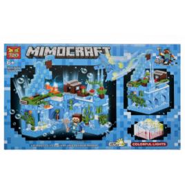 Minecraft Set de constructie City of Light cu lampa LED 330 piese Albastru